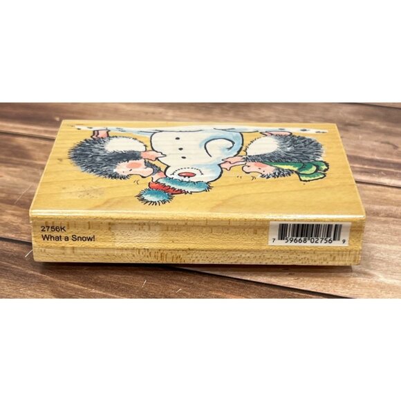 VERY RARE PENNY BLACK 2756K WHAT A SNOW WOOD RUBBER STAMP BY MARGARET SHERRY - Picture 4 of 5